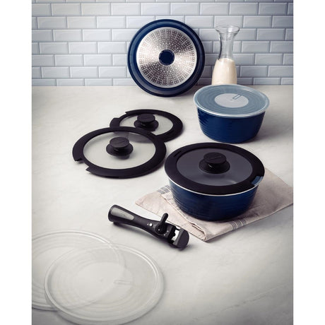 GL339 Tramontina Ãtria 10-Piece Nesting Cookware Set Navy