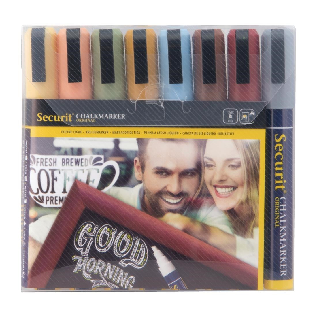 GM269 Securit 6mm Liquid Chalk Pens Assorted Earth Colours (Pack of 8)