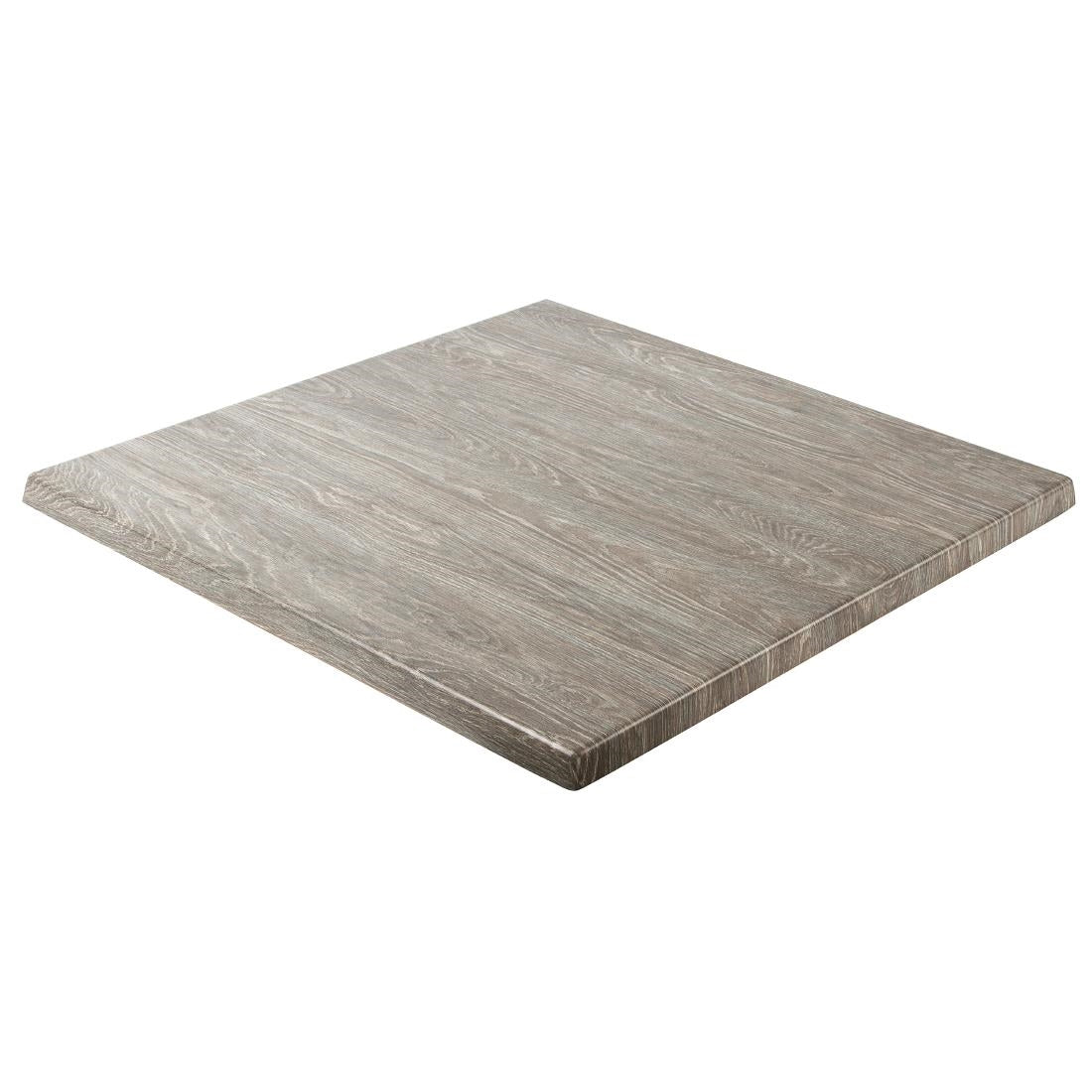 GM434 Werzalit Pre-drilled Square Table Top  Limed Oak 600mm