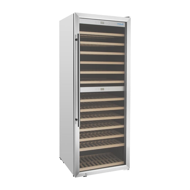 GM628 Polar G-Series Dual Zone Wine Fridge Stainless Steel 109 Bottle