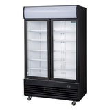 GM813 Polar G-Series Upright Hinged Door Display Cooler with Light Box 950Ltr Black GM813