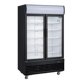 GM813 Polar G-Series Upright Hinged Door Display Cooler with Light Box 950Ltr Black GM813 - JD Catering Equipment Solutions Ltd