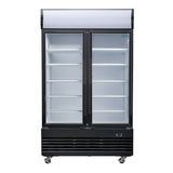 GM813 Polar G-Series Upright Hinged Door Display Cooler with Light Box 950Ltr Black GM813