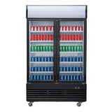 GM813 Polar G-Series Upright Hinged Door Display Cooler with Light Box 950Ltr Black GM813