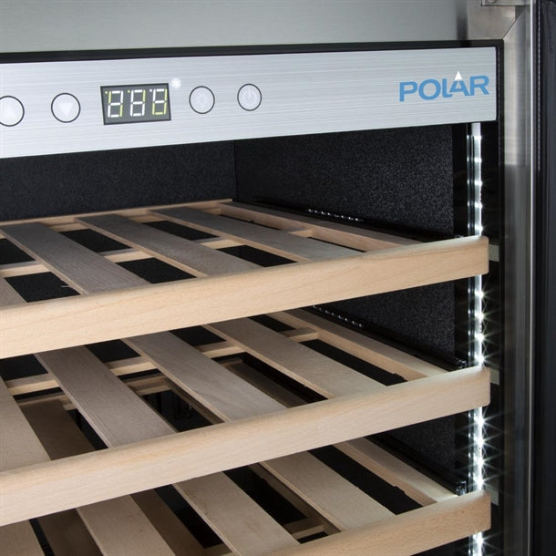 GM888 Polar G-Series Single Zone Wine Fridge Stainless Steel 118 bottles