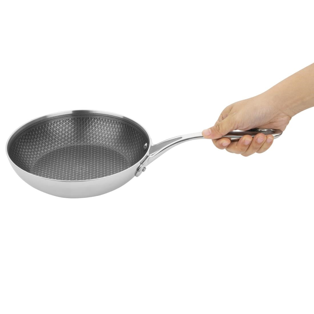 GP187 Vogue Tri-Shield Stainless Steel Frying Pan with Clad Coating 20cm