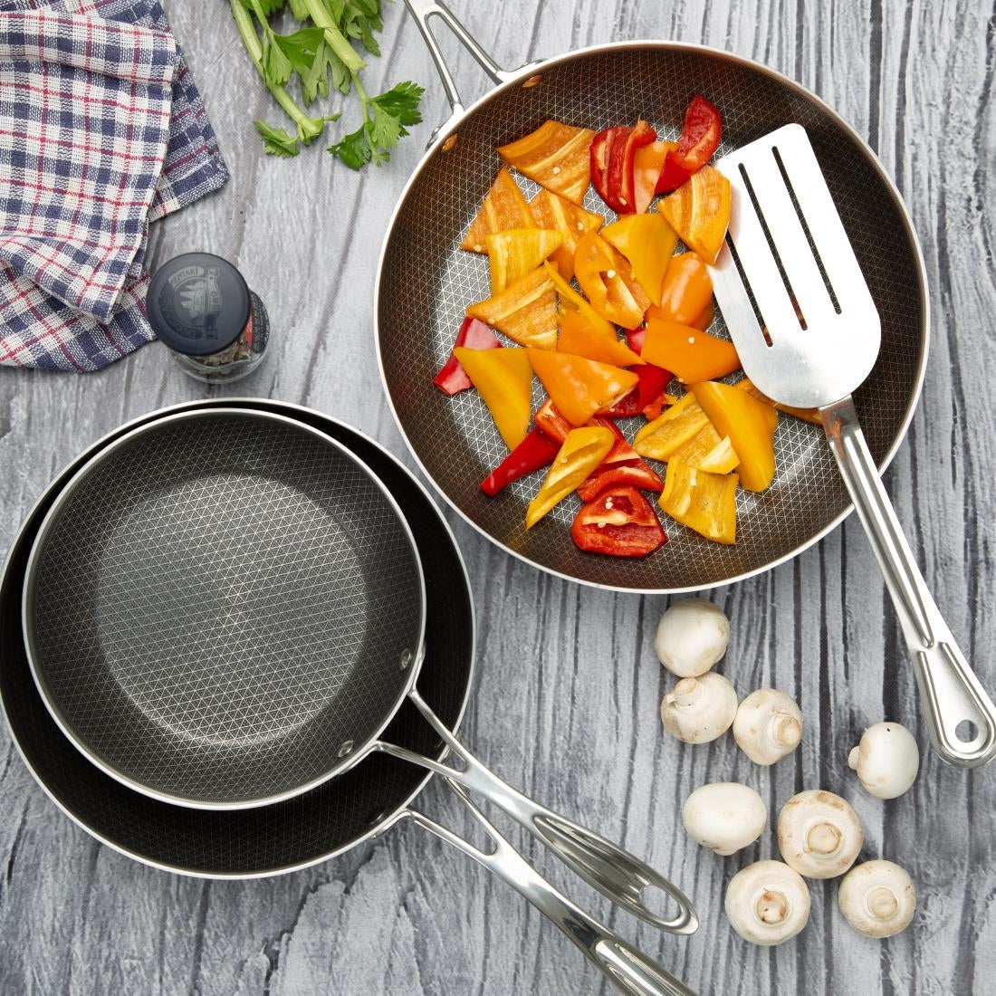 GP188 Vogue Tri-Shield Stainless Steel Frying Pan with Clad Coating 24cm