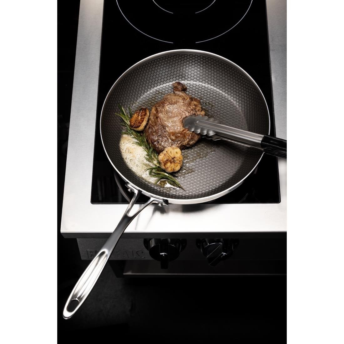 GP189 Vogue Tri-Shield Stainless Steel Frying Pan with Clad Coating 28cm