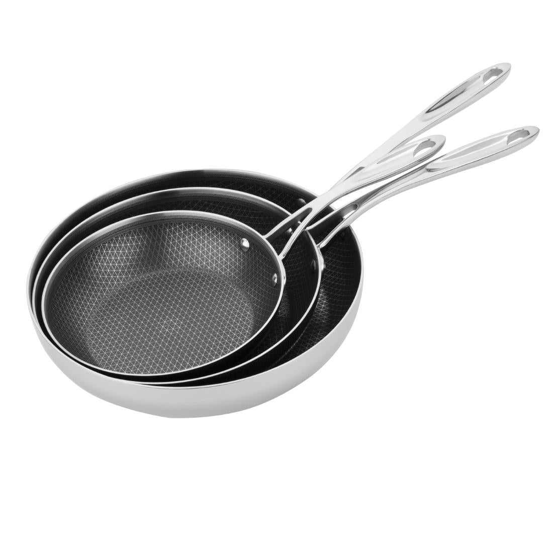 GP189 Vogue Tri-Shield Stainless Steel Frying Pan with Clad Coating 28cm