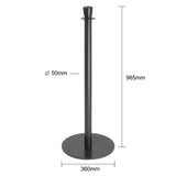 GP638 Bolero Flat Base Barrier Posts Black (Pack of 2)