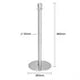 GP639 Bolero Flat Base Barrier Posts Brushed Stainless Steel (Pack of 2)