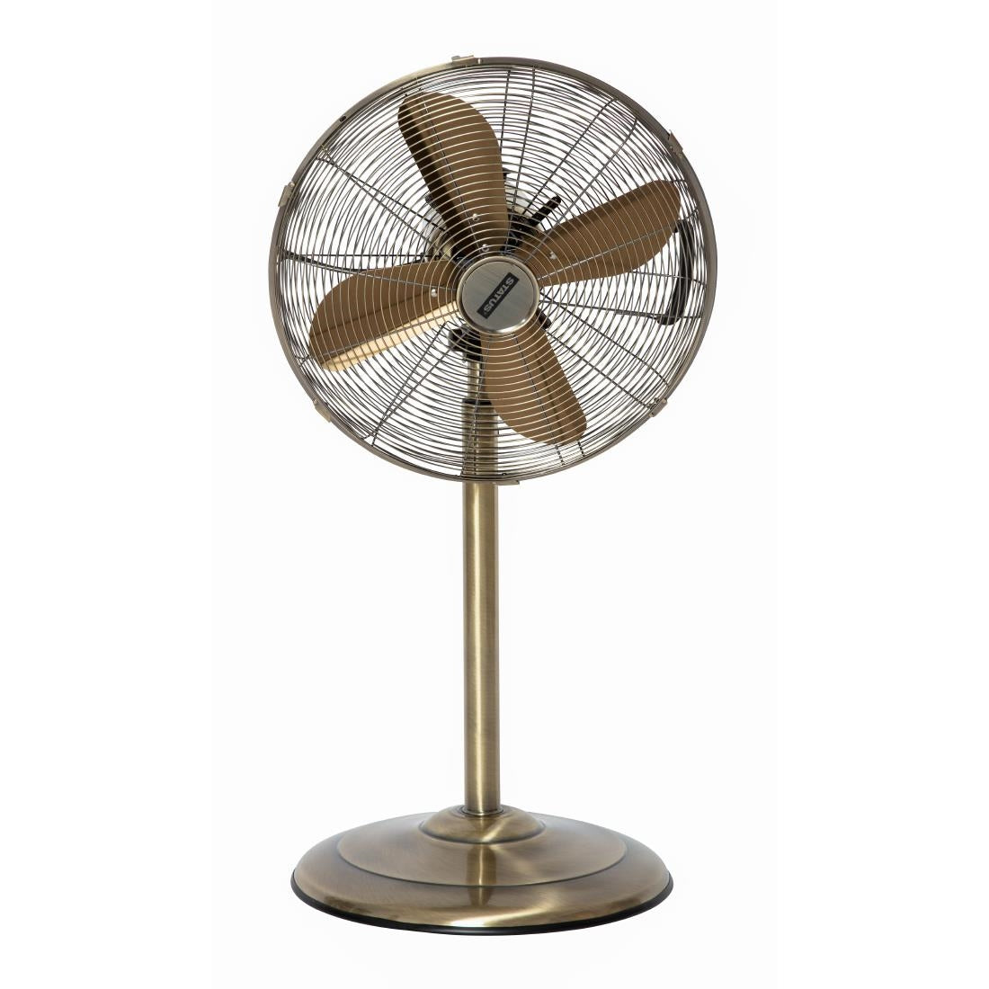 GR390 Status 16" Oscillating Antique Brass Stand Fan