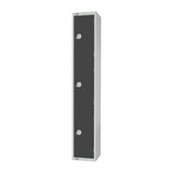 GR679-P Three Door Padlock Locker Graphite Grey
