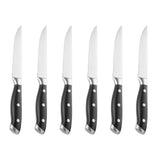 GR919 Olympia Premium Riveted Steak Knives with Black ABS Handles (Pack of 6)