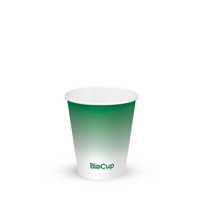 Cold Paper Cup - Green - 200ml / 6oz (80mm) - 1,000/ctn - green fade - BioPak commercial catering consumable