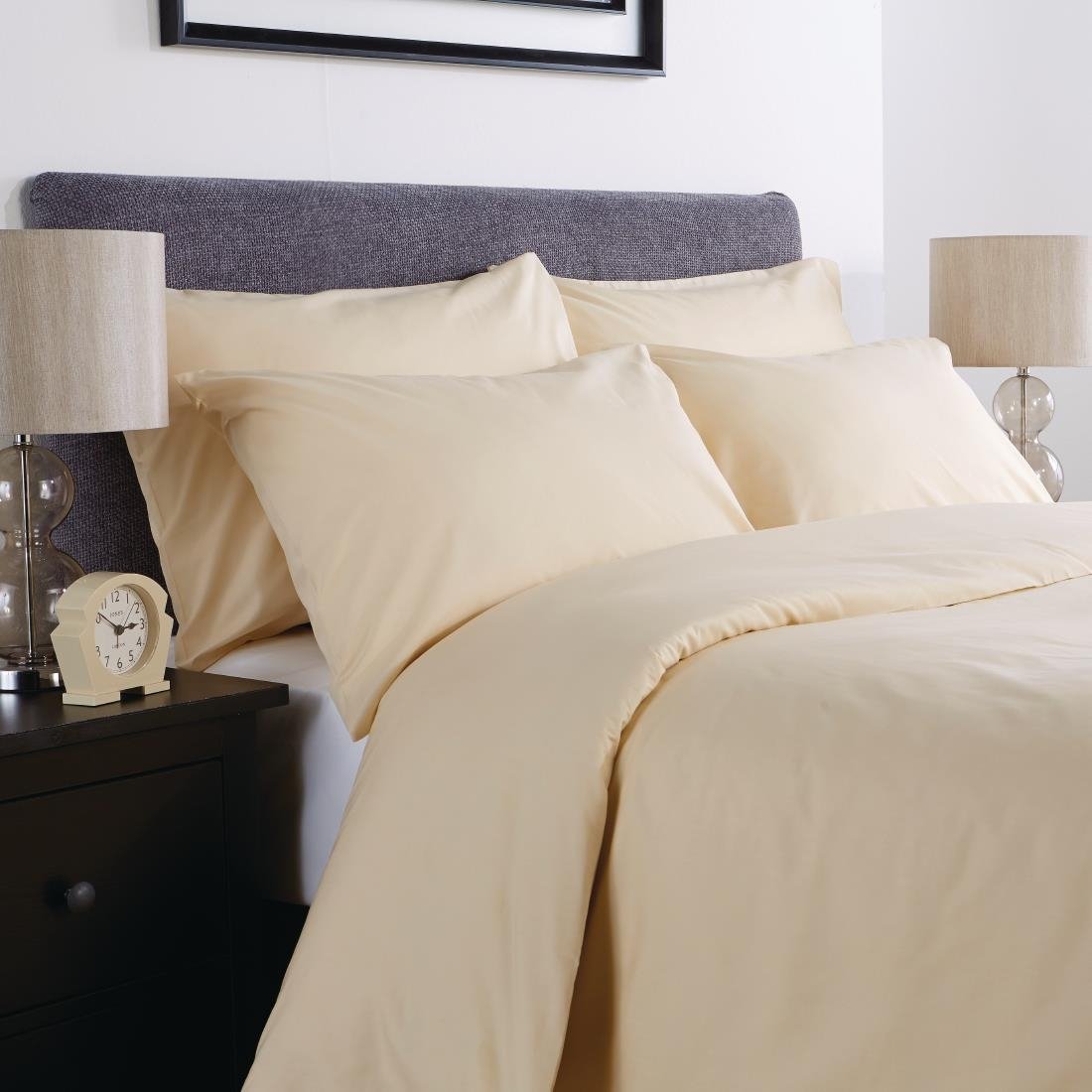 GU155 Mitre Comfort Percale Fitted Sheet Oatmeal Double