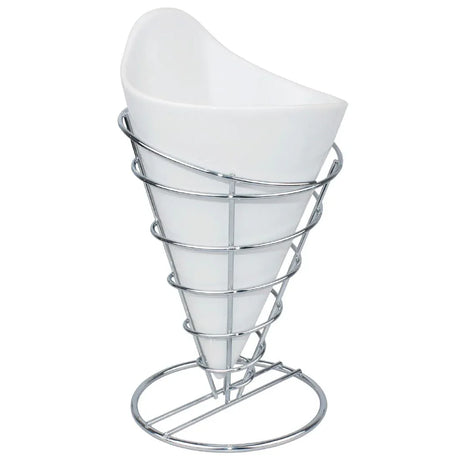 H980 Olympia Wire Chip Cone Silver - JD Catering Equipment Solutions Ltd