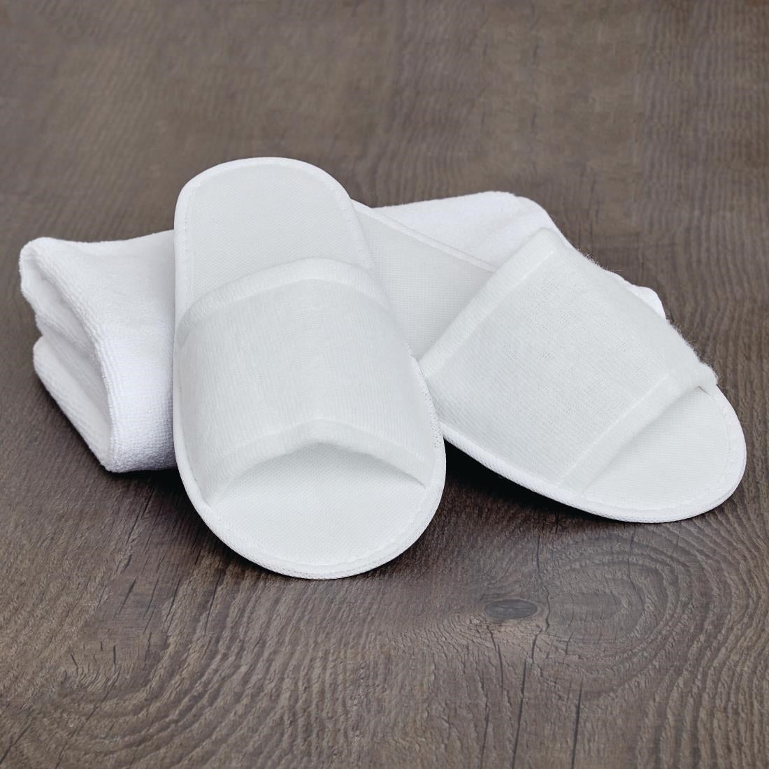 HR095 Mitre Essentials Slipperlite Open Toe Slippers White