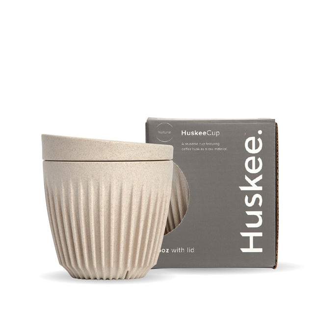 6oz Natural HuskeeCup & Lid (x12) - - BioPak commercial catering consumable
