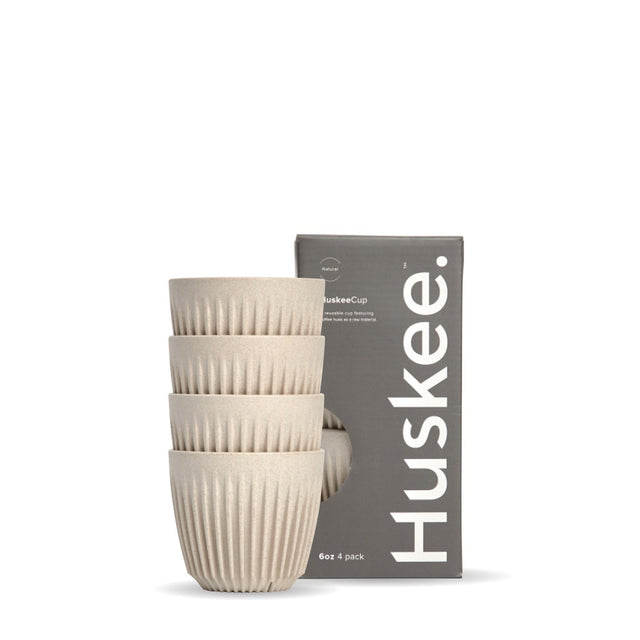 6oz Natural HuskeeCup 4-Pack (x12) - - BioPak commercial catering consumable