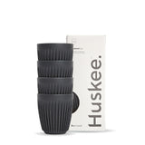 8oz Charcoal HuskeeCup 4-Pack (x12) - - BioPak commercial catering consumable