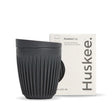 8oz Charcoal HuskeeCup & Lid (x12) - - BioPak commercial catering consumable
