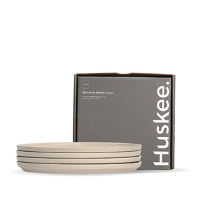 Natural HuskeeCup Classic Saucer 4-Pack (x12) - - BioPak commercial catering consumable