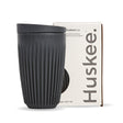 12oz Charcoal HuskeeCup & Lid (x12) - - BioPak commercial catering consumable