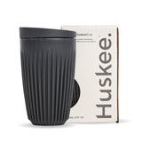12oz Charcoal HuskeeCup & Lid (x12) - - BioPak commercial catering consumable