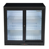Hallco HC2BK-SD-LOW Undercounter Bottle Cooler 2 sliding door LOW height 850mm - JD Catering Equipments Ltd