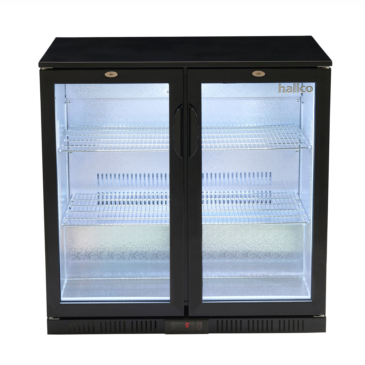 Hallco HC2BK-LOW Undercounter Bottle Cooler 2 hinged door LOW height 850mm