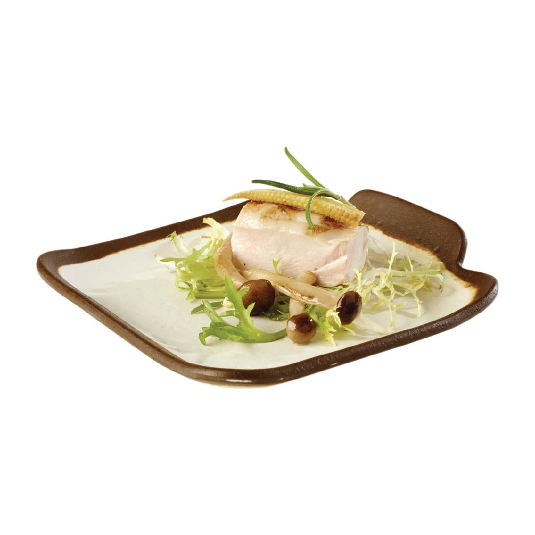 HC723 APS Crocker Square Platter Cream 140mm