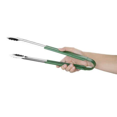 HC851 Vogue Colour Coded Serving Tong Green 405mm - JD Catering Equipment Solutions Ltd