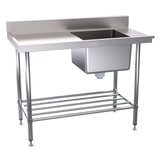 Hallco HDWI1200L Dishwash Table 1200mm entry table to left of dishwasher - JD Catering Equipments Ltd