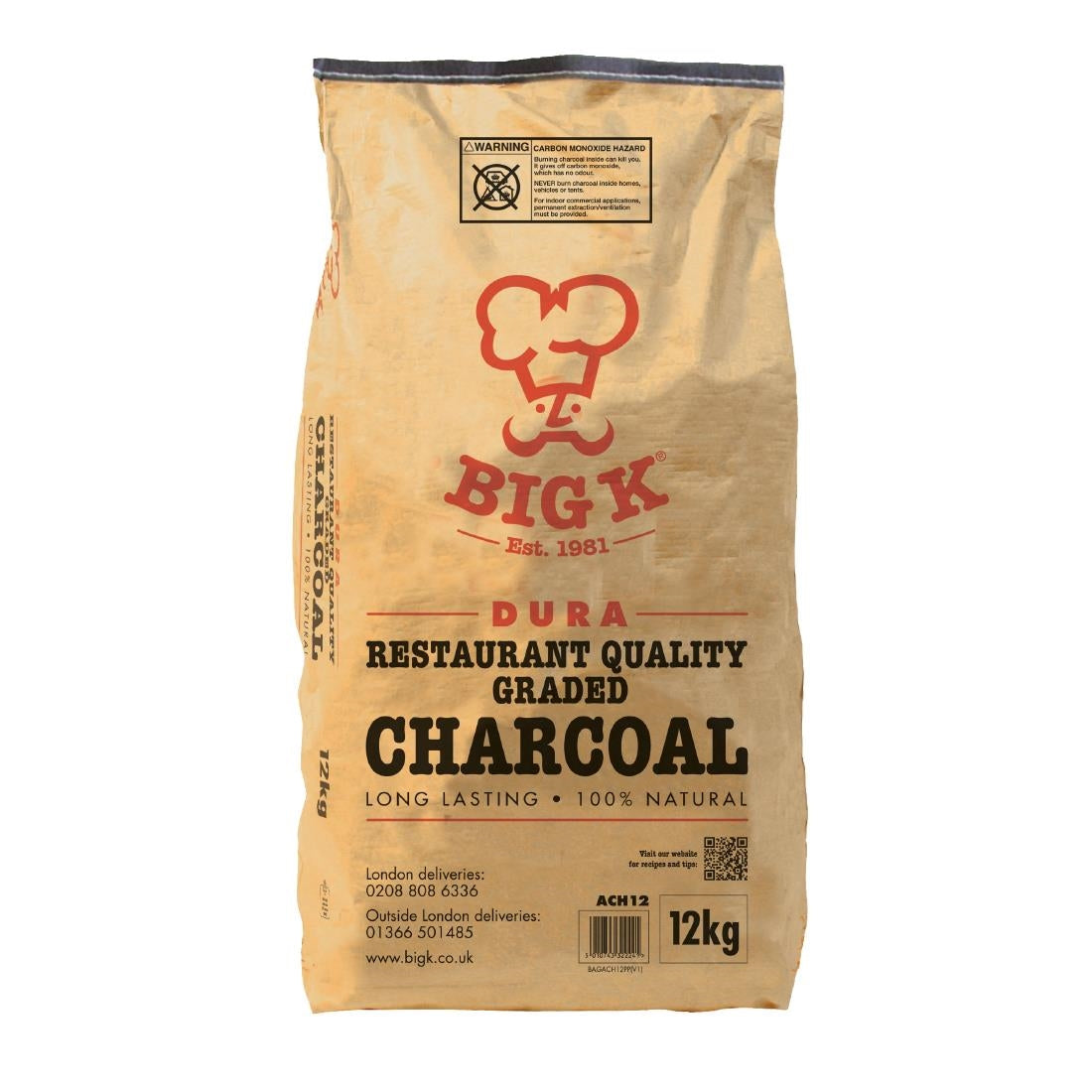 HP295 Big K Dura Restaurant Grade Charcoal 12kg
