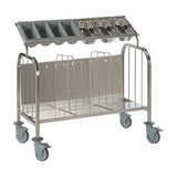 HP725 Matfer Bourgeat Low 400 Plate and Cutlery Trolley - JD Catering Equipment Solutions Ltd