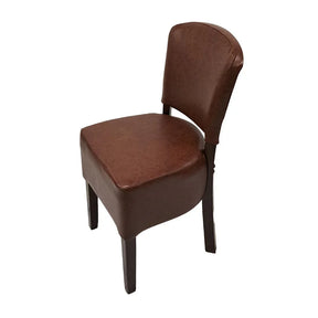 HP754 Hanoi Dining Chair In Dark Walnut with Bison Vinyl Espresso (Pack of 2) - JD Catering Equipment Solutions Ltd