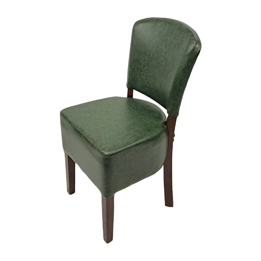HP755 Hanoi Dining Chair In Dark Walnut with Bison Vinyl Cedar (Pack of 2)