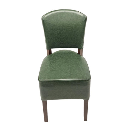 HP755 Hanoi Dining Chair In Dark Walnut with Bison Vinyl Cedar (Pack of 2)