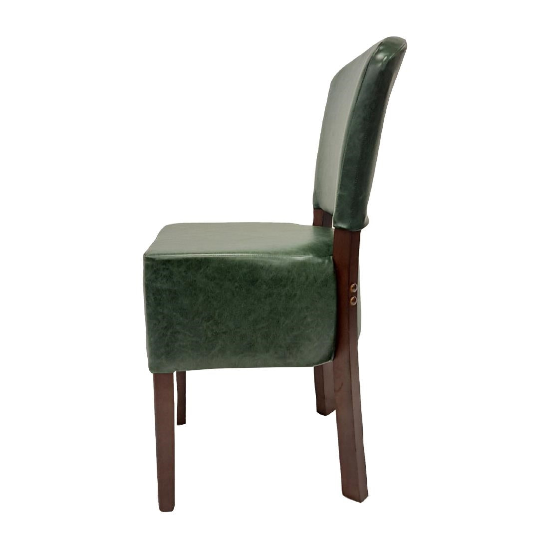 HP755 Hanoi Dining Chair In Dark Walnut with Bison Vinyl Cedar (Pack of 2)