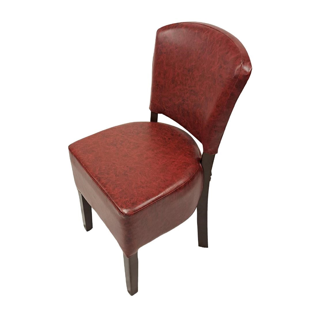 HP756 Hanoi Dining Chair In Dark Walnut with Bison Vinyl Bordeaux (Pack of 2)