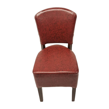 HP756 Hanoi Dining Chair In Dark Walnut with Bison Vinyl Bordeaux (Pack of 2)