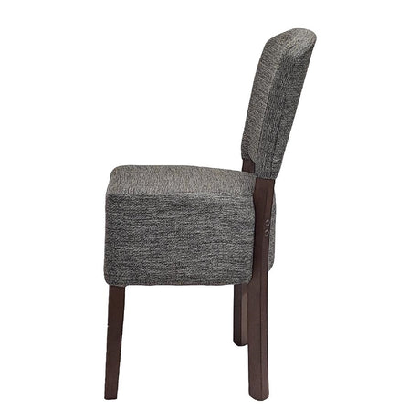 HP758 Hanoi Dining Chair In Dark Walnut with Shetland Smoke Seatpad (Pack of 2)