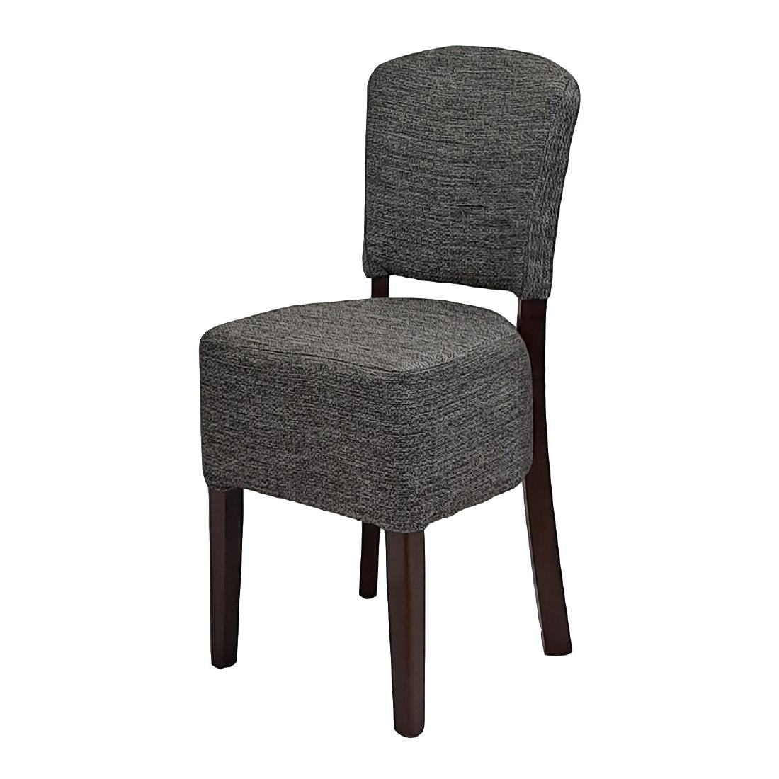 HP758 Hanoi Dining Chair In Dark Walnut with Shetland Smoke Seatpad (Pack of 2)