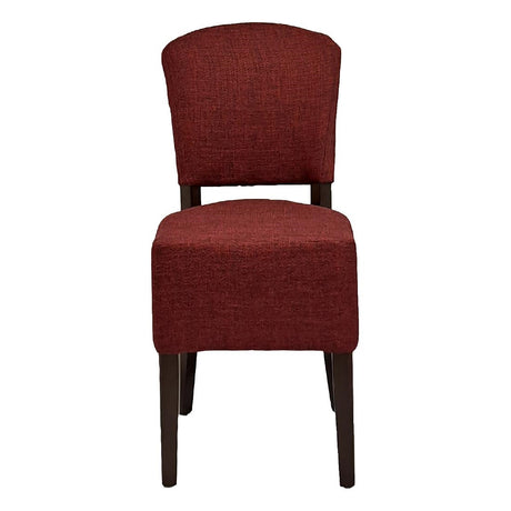 HP759 Hanoi Dining Chair In Dark Walnut with Shetland Scarlet Seatpad (Pack of 2)