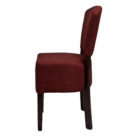 HP759 Hanoi Dining Chair In Dark Walnut with Shetland Scarlet Seatpad (Pack of 2)