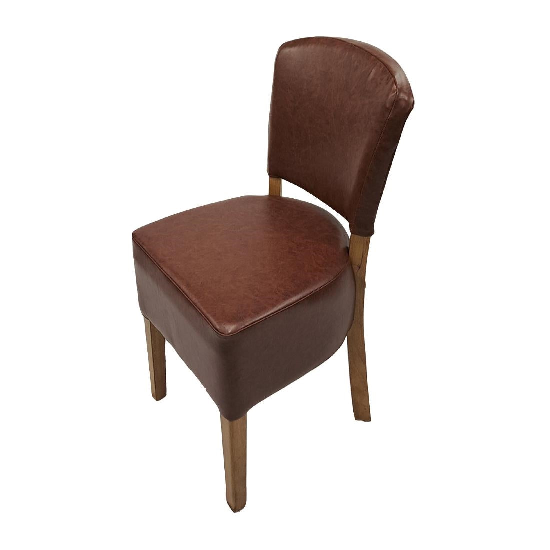 HP761 Hanoi Dining Chair In Weathered Oak with Bison Vinyl Espresso (Pack of 2)