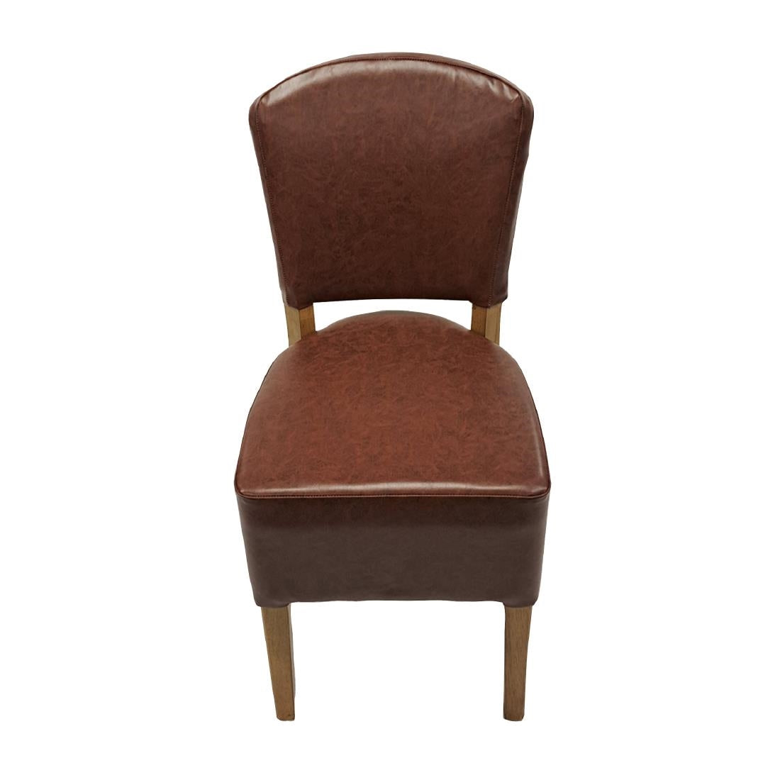 HP761 Hanoi Dining Chair In Weathered Oak with Bison Vinyl Espresso (Pack of 2)