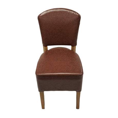 HP761 Hanoi Dining Chair In Weathered Oak with Bison Vinyl Espresso (Pack of 2)