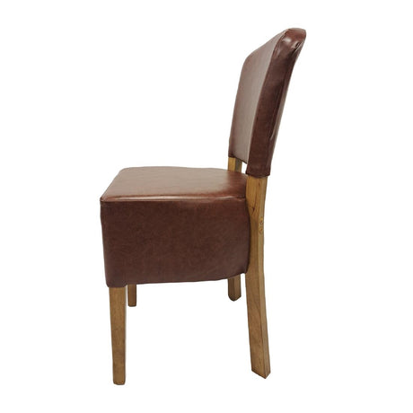 HP761 Hanoi Dining Chair In Weathered Oak with Bison Vinyl Espresso (Pack of 2)